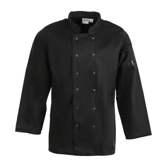 Whites Vegas Unisex Chef Jacket Long Sleeve Black M