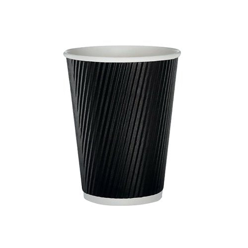 8oz Black Ripple Coffee Cup Pack of 100
