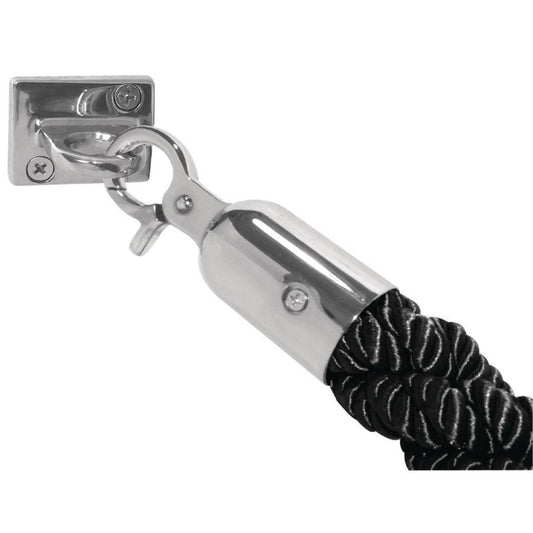 Bolero Black Twist Barrier Rope 1.5m Chrome style zinc alloy end.