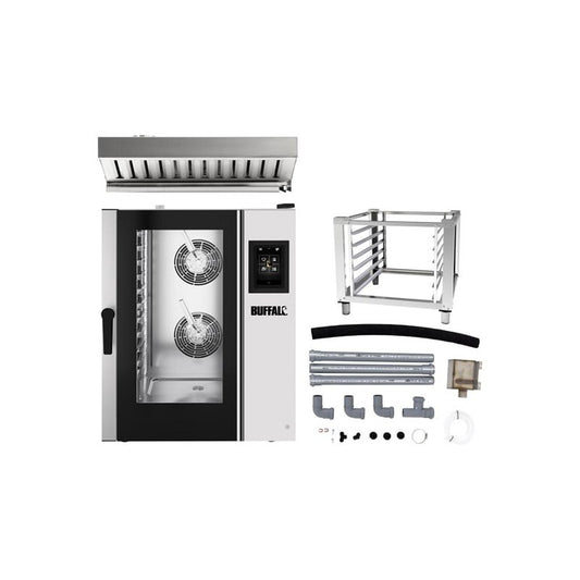 Buffalo Smart Touchscreen Combi Oven 11 x GN 1/1 w/stand Hood & Installation Kit