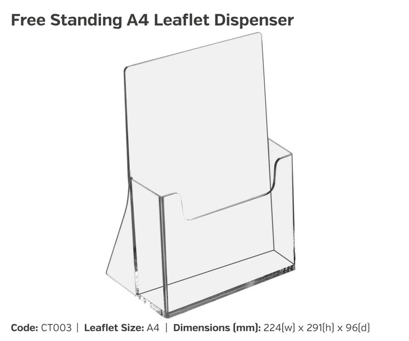 A4 Freestanding Leaflet Dispenser
