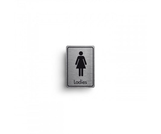 Ladies Symbol with Text Door Sign Size - 128x83mm