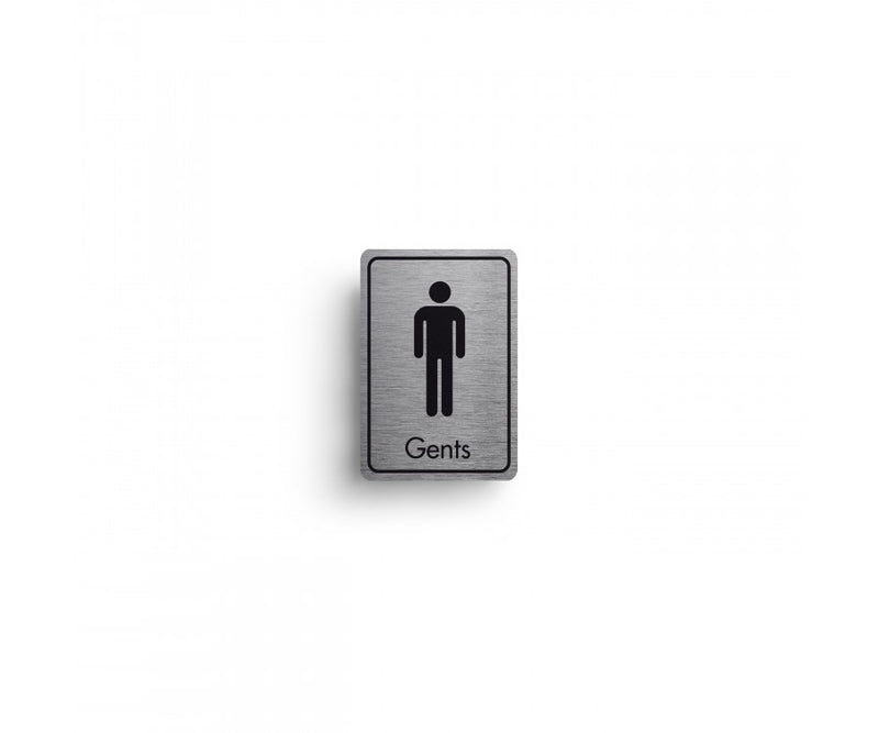 Gents Symbol with Text Door Sign Size - 128x83mm