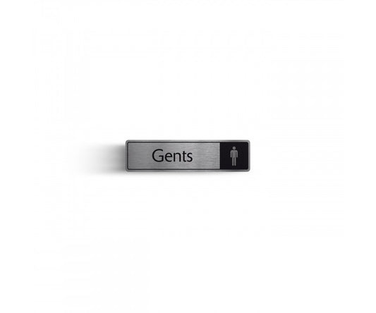 Gents with Symbol Door Sign Size - 43mm x 178mm