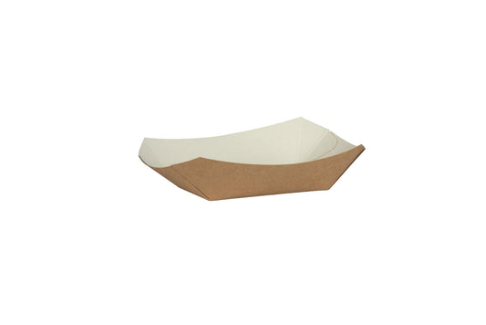 Compostable Kraft Chip Tray Case of 500 (LxWxD) 145/100 x 110/60 x 35mm