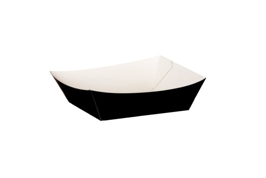 Compostable Black Burger Tray Case of 500( LxWxD) 160/120 x 160/120 x 35mm