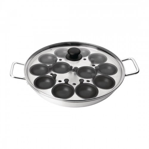 Vogue Aluminium Egg Poacher 35cm - Size: 350(Ø)mm. Capacity: 12 Eggs. Material: Aluminium