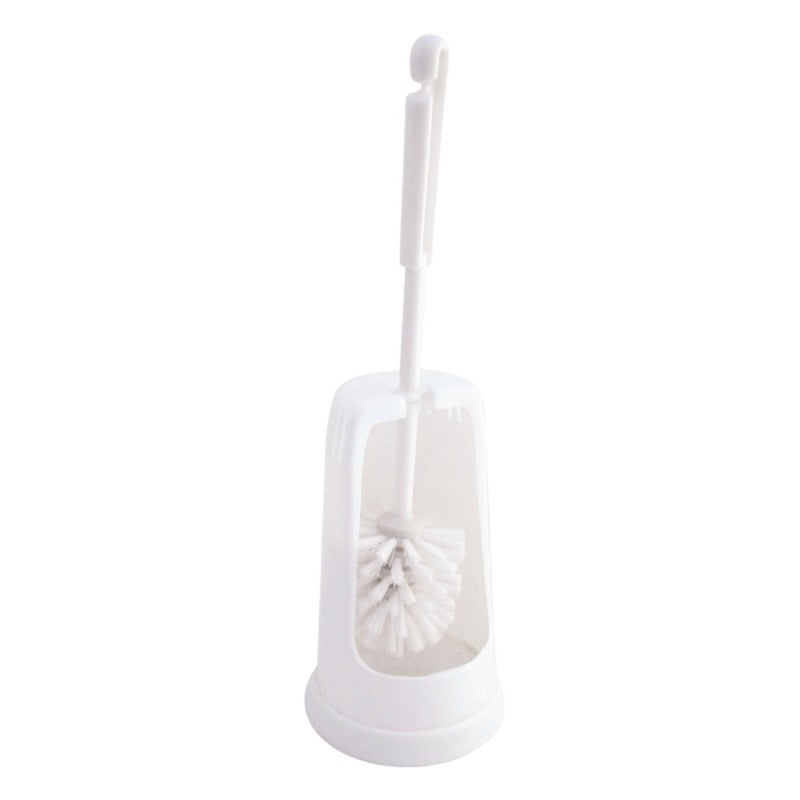 Jantex Round Toilet Brush & Holder - White