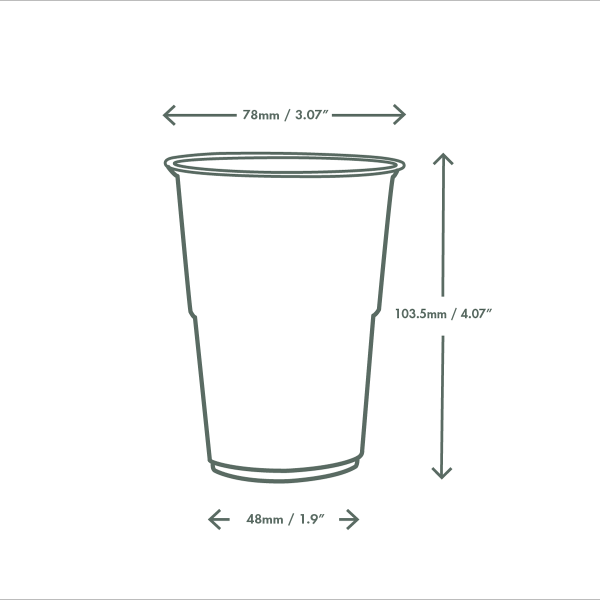 Vegware Half pint to brim PLA cup, UKCA CE mark Pack of 2100