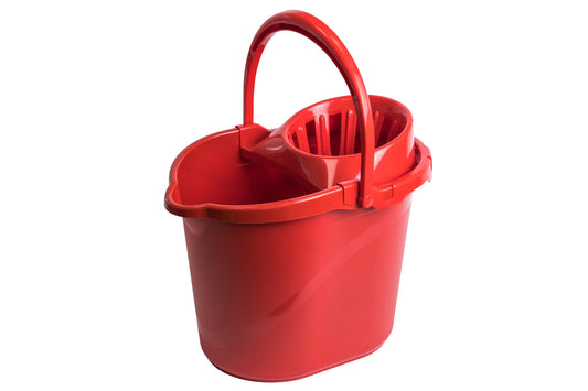 Mop Bucket & Wringer Red 15Ltr