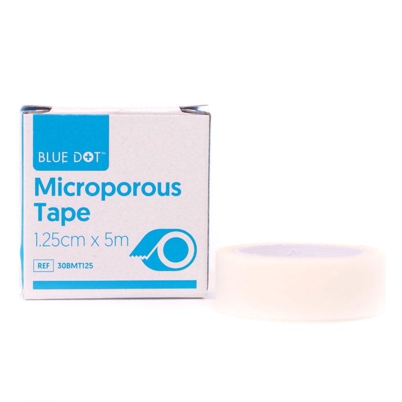 Blue Dot Boxed Microporous Tape 2.5cm x 5m (Pack of 6)