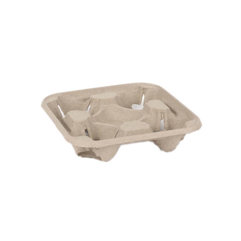 Moulded Pulp Fibre 4 Cup Carriers (Pack 90)