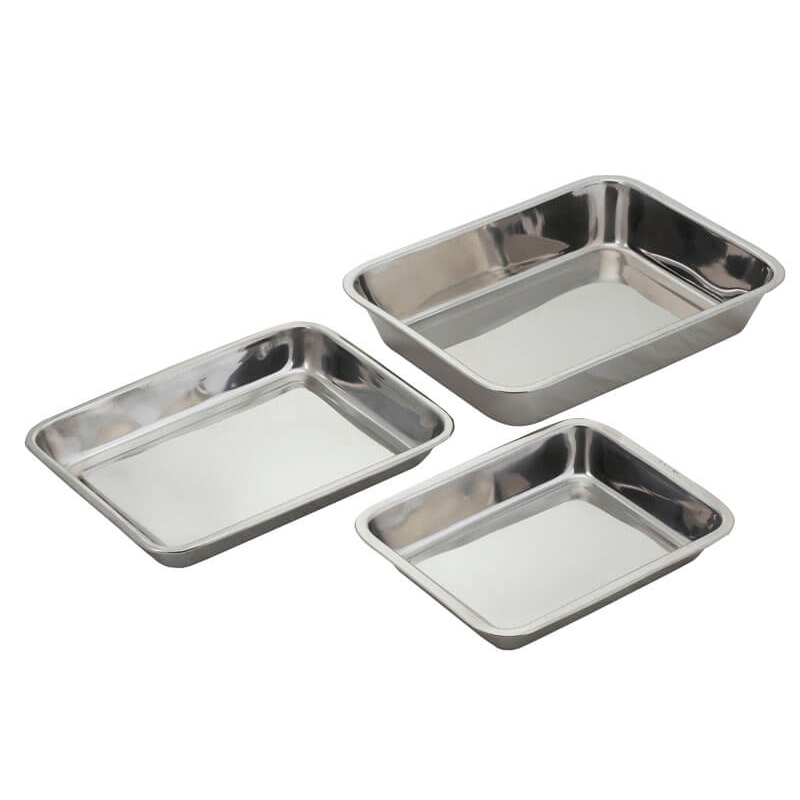 Stainless Steel Deep Rectangular Tray 31 x 25 x 4.5cm