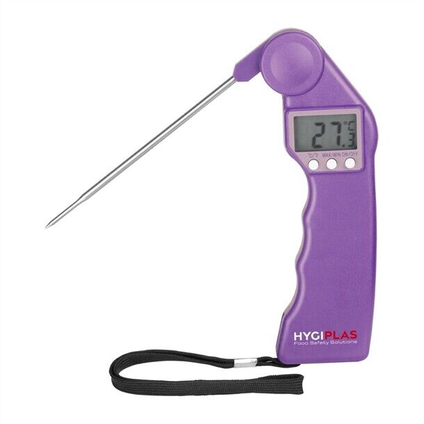 Hygiplas Easytemp Colour Coded Purple Thermometer - Range: -50 to +300°C. Suitable for use with allergens.