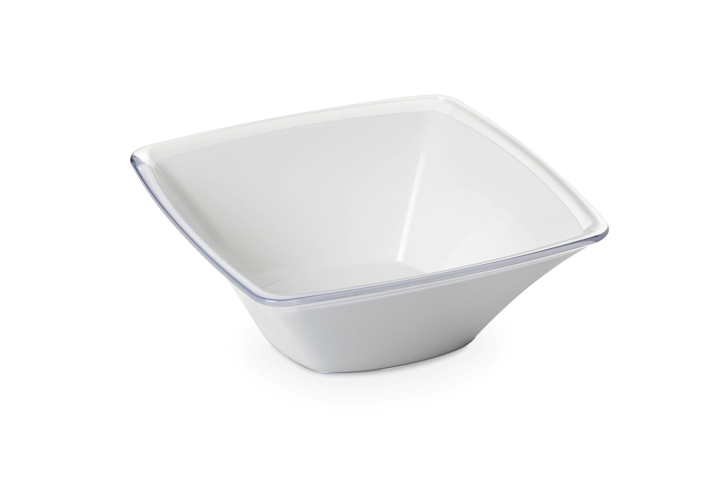 Large Square Display Bowl – White Acrylic – 2.3L