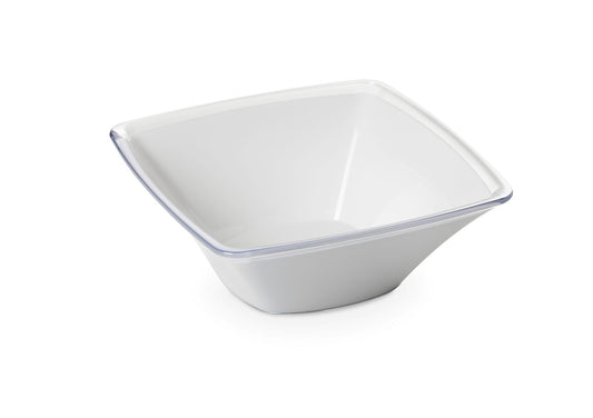 Large Square Display Bowl – White Acrylic – 2.3L
