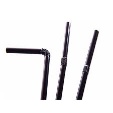 PLA Black Bendy Straws 6mm Pack of 250