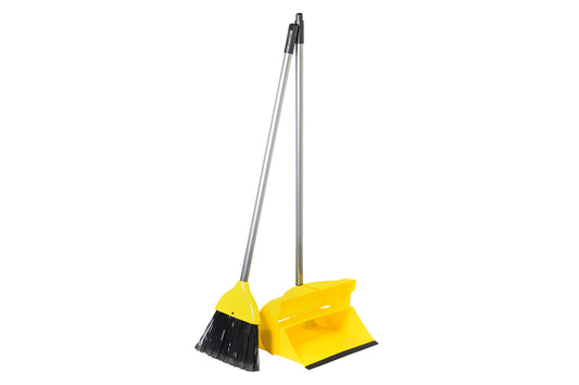 Lobby Dustpan And Soft Brush Set Yellow Plastic 900x280mm