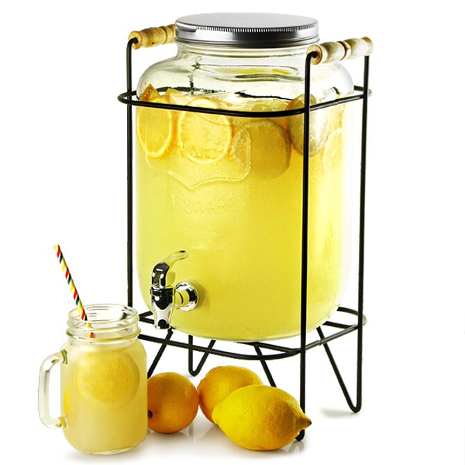 Yorkshire Mason Jar Drinks Dispenser with Stand 8ltr