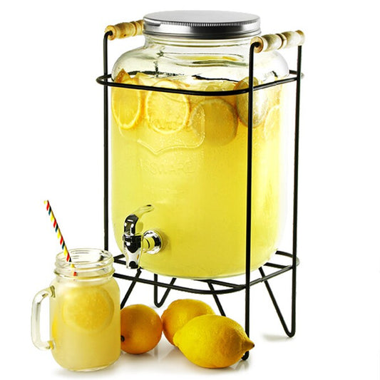 Yorkshire Mason Jar Drinks Dispenser with Stand 8ltr