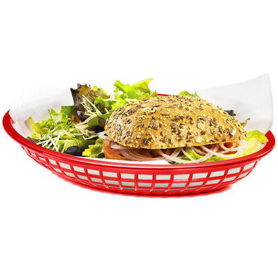 Jumbo Oval Food Basket Red 30x22x4.5cm (Case of 36)
