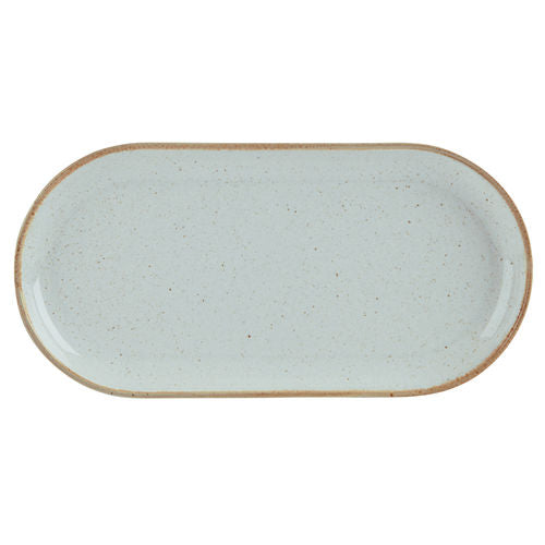 Stone Narrow Oval Plate 30cm x 6