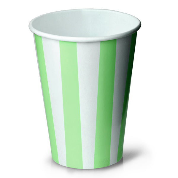 Green Striped Milkshake Paper Cups 12oz / 340mlx 2000