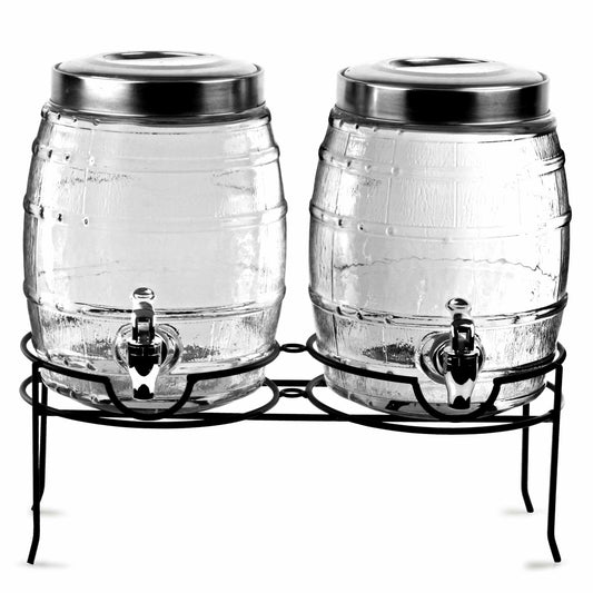 Dual Barrel Beverage Dispenser with Stand 10ltr