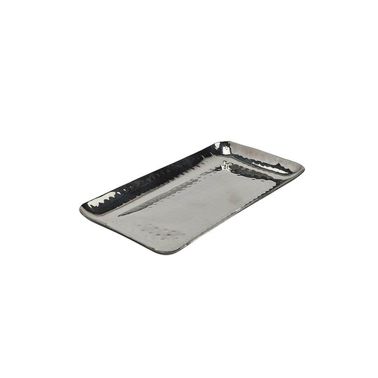 Steel Hammered Rectangular Platter 10" x 5"