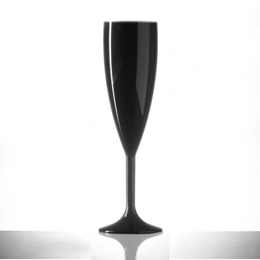 Elite Premium Polycarbonate Champagne Flute Black 7oz / 200ml Box of 12