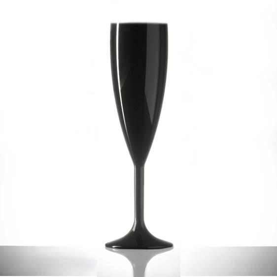 Elite Premium Polycarbonate Champagne Flute Black 7oz / 200ml x 12