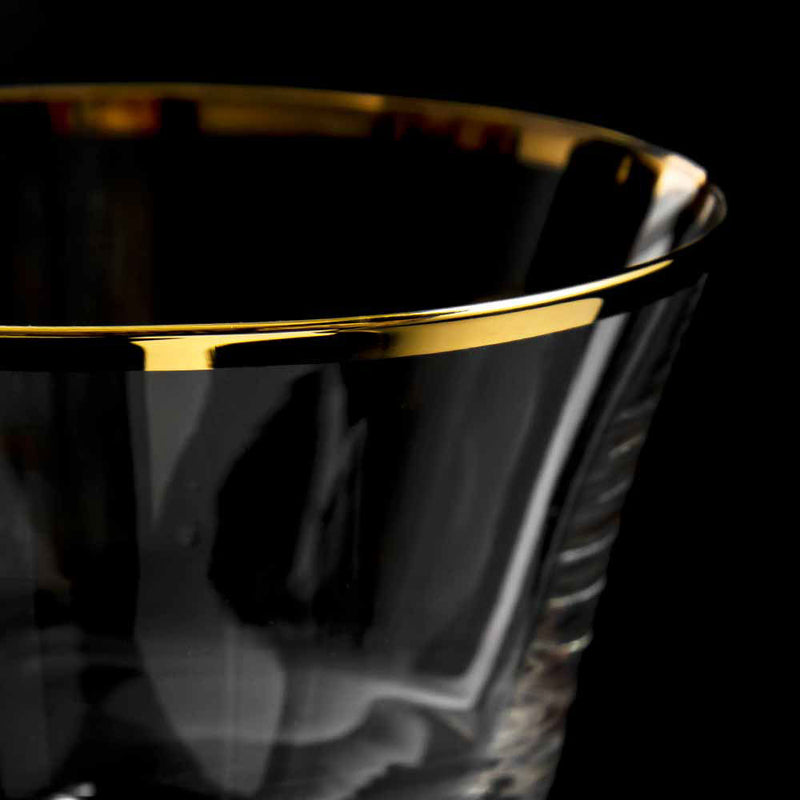 Urban Bar Retro Gold Rim Fizz Cocktail Glasses 7oz / 200ml x 6 *Handwash only