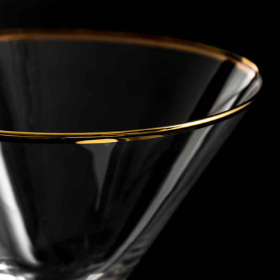 Urban Bar Verdot Gold Rim Martini Glasses 7.4oz / 210ml (Set of 24) * Handwash only