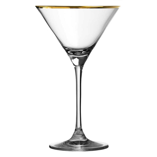 Urban Bar Verdot Gold Rim Martini Glasses 7.4oz / 210ml Box of 6 * Handwash only