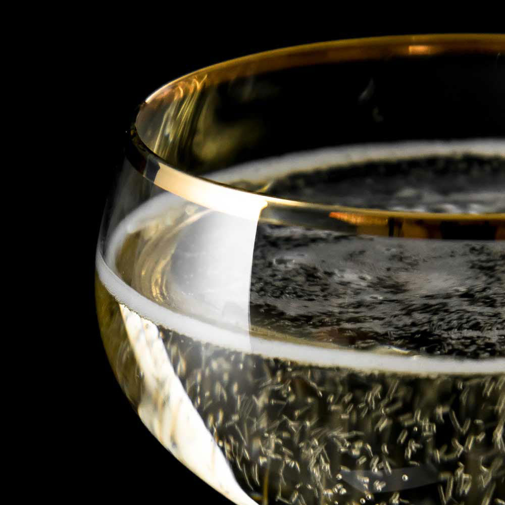 Urban Bar Retro Gold Rim Coupe Glasses 7.4oz / 210ml Box of 24 * Handwash Only