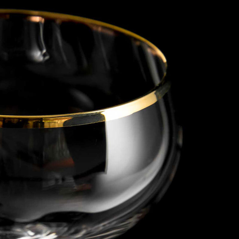 Urban Bar Retro Gold Rim Coupe Glasses 7.4oz / 210ml (Set of 6) * Handwash Only