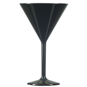 Polycarbonate Martini Glasses Black 7oz / 200ml x 24