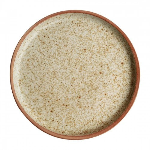 Olympia Canvas Flat Round Plate Unglazed Edge Wheat - 250mm (Box 6)