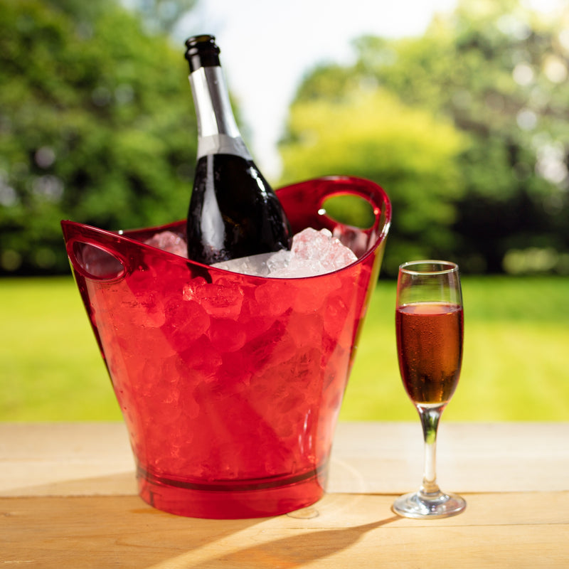 (33082-59018) Ritz Wine &amp; Champagne Bucket Translucent Red 6ltr (Single)