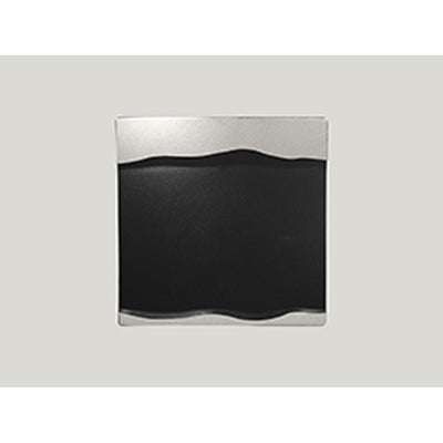 METALFSN SQUARE PLATTER 25CM BLK/SILV NR x12