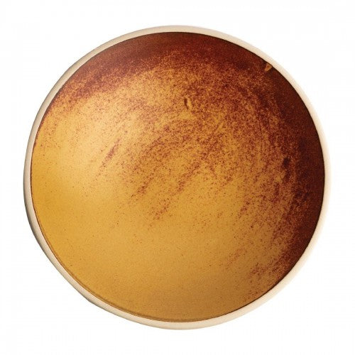 Olympia Canvas Shallow Tapered Bowl Unglazed Edge Sienna Rust - 200mm (Box 6)