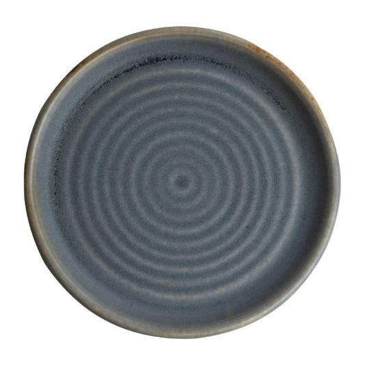 Olympia Canvas Sml Rim Rnd Plate w/Soft Rings Glaz Edge Blue Granite180mm(Box 6)