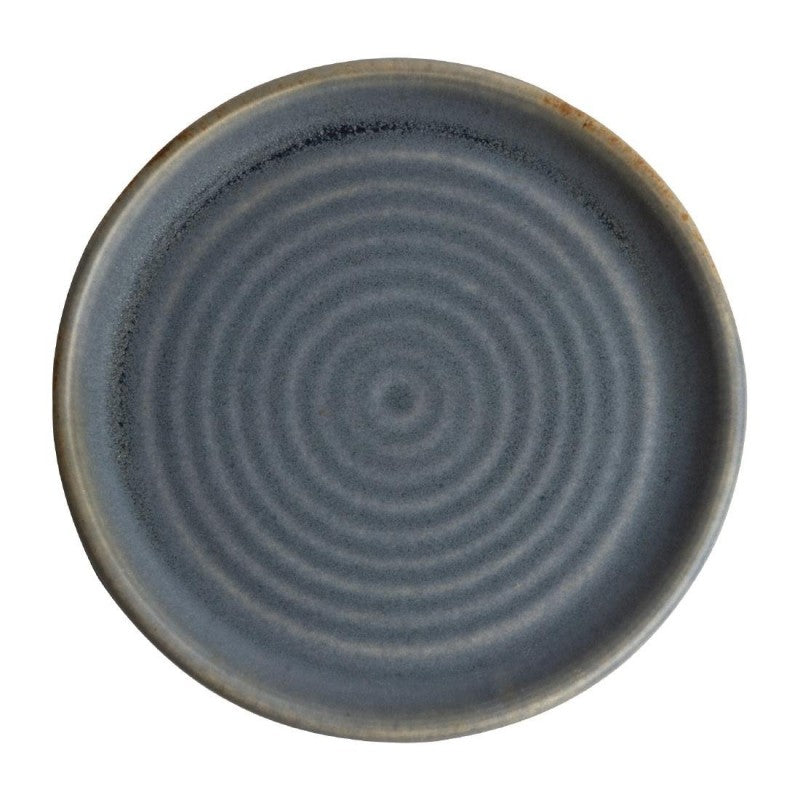 Olympia Canvas Sml Rim Rnd Plate w/Soft Rings Glaz Edge Blue Granite180mm(Box 6)