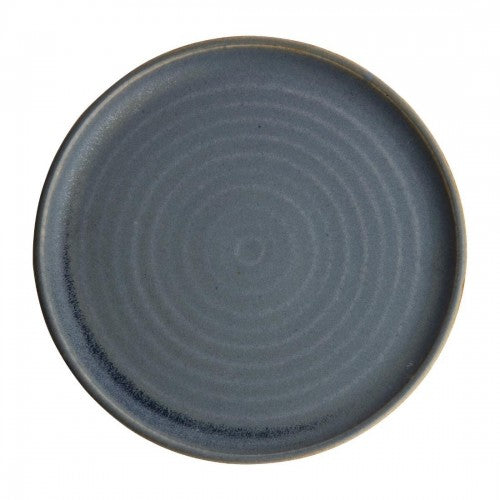 Olympia Canvas Sml Rim Rnd Plate w/Soft Rings Glaz Edge Blue Granite265mm(Box 6)