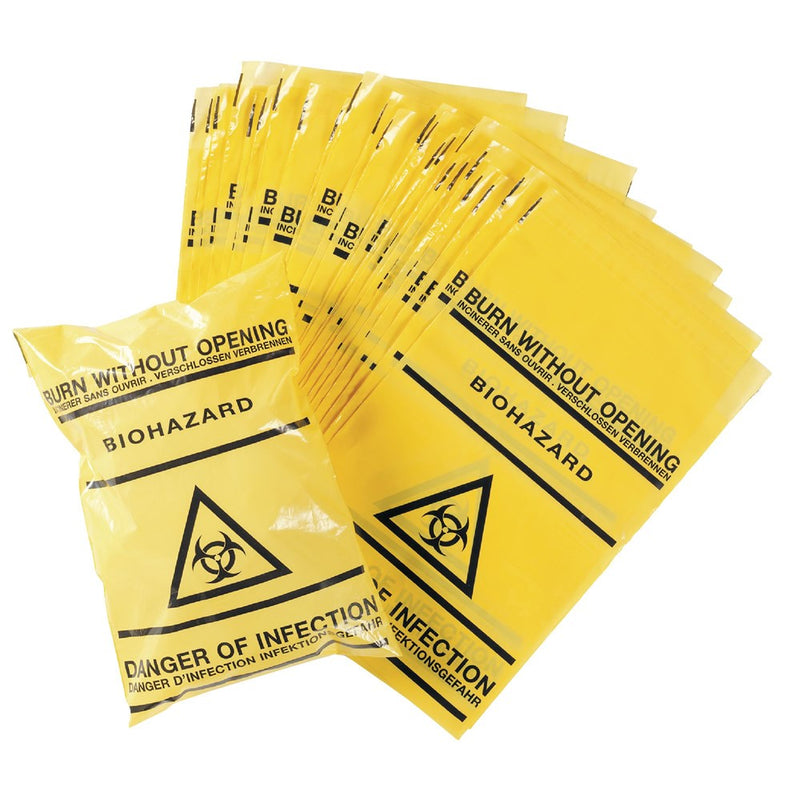Biohazard Bags Size 205 x 285mm - pack of 50 Pack of fifty