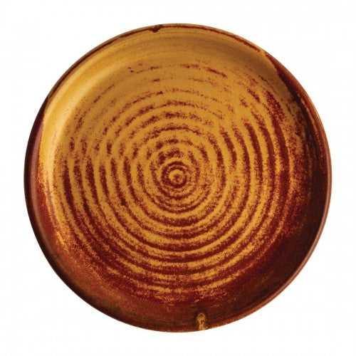 Olympia Canvas Sml Rim Rnd Plate w/Soft Rings Glaz Edge Sienna Rust180mm(Box 6)