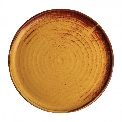 Olympia Canvas Sml Rim Rnd Plate w/Soft Rings Glaz Edge Sienna Rust265mm(Box 6)