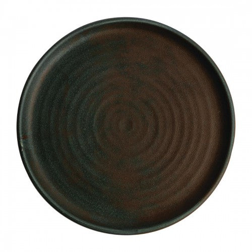 Olympia Canvas Sml Rm Rnd Plate Soft Rings Glazd Edge Green Verdigris265mm(Box6)
