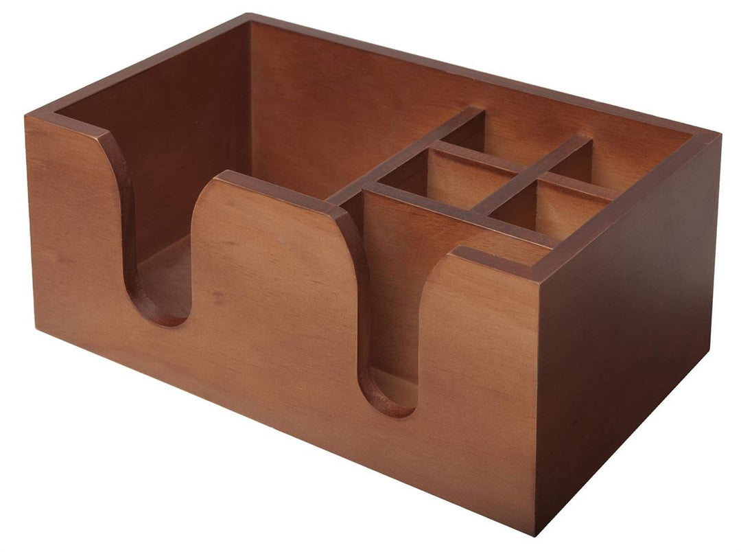 Wooden Bar Caddy  Walnut Effect