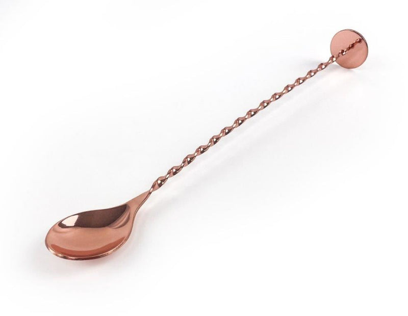 Copper plated spoon with masher